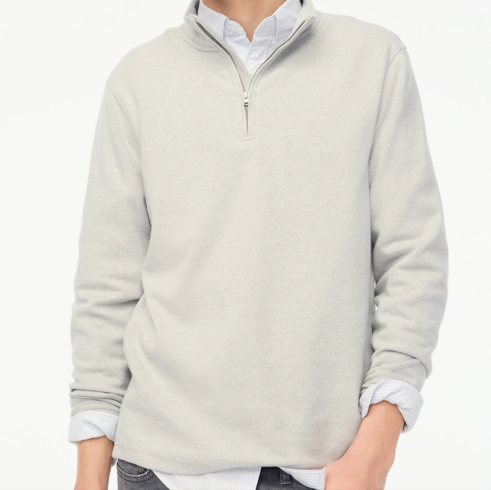 J. Crew Men's Twill Fleece 1/2 Zip Sweatshirt New Size Medium